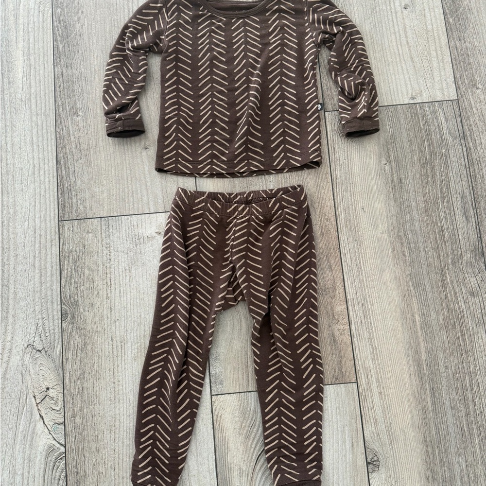 Kyte BABY Brown and Cream Kids Pajama Set